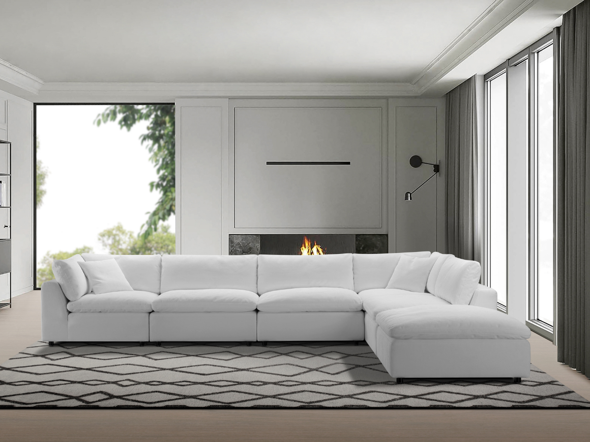 JoJo Fletcher Luxe Feather and Down 6-pc L-Shaped Sectional Set