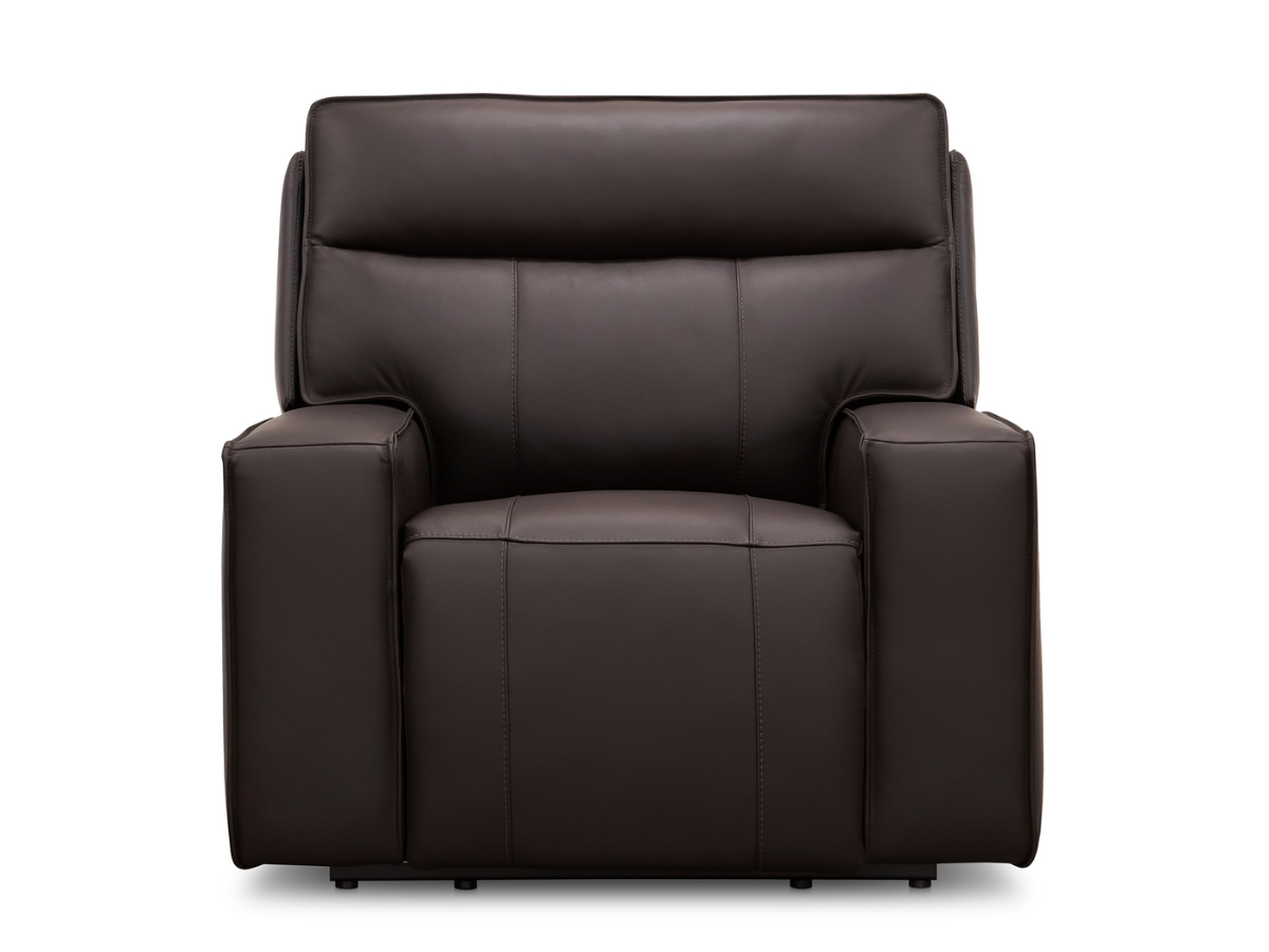 Layton Leather Power Recliner - Brown
