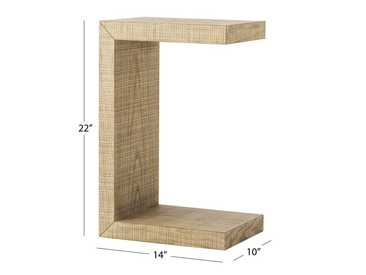 Bacara Modern Classic Wood Pull Up End Table - Natural