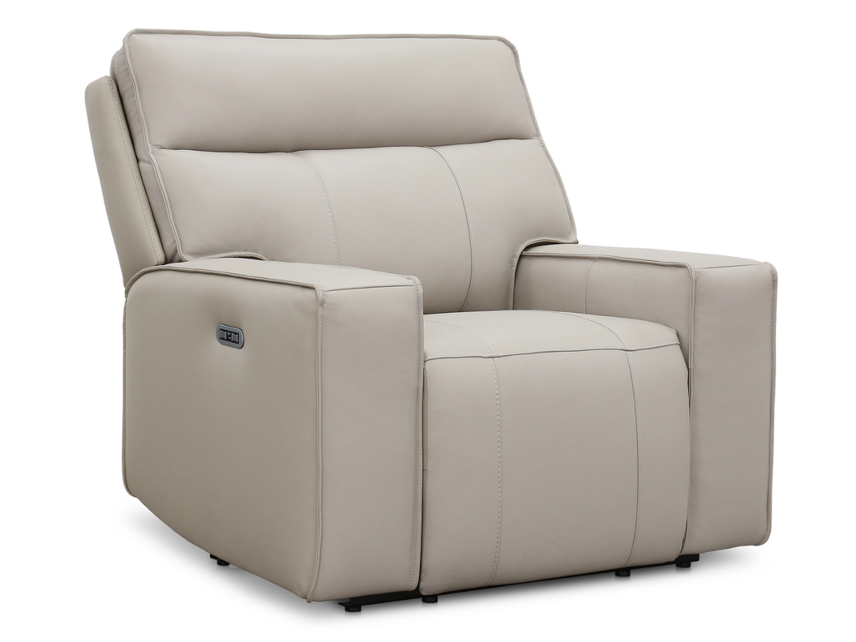 Layton Leather Power Recliner - Gray