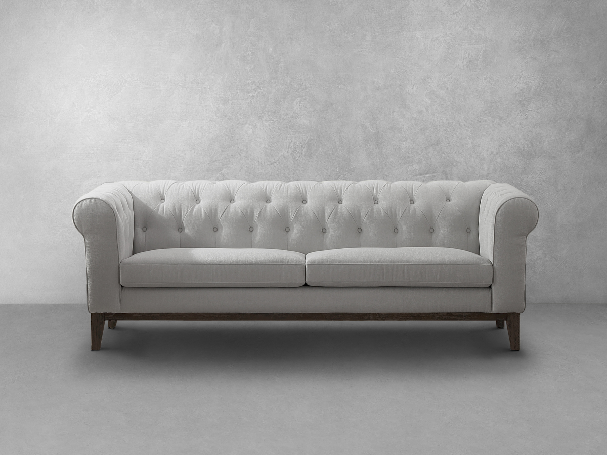 Gwen Stain Resistant Fabric Chesterfield Sofa - Light Gray