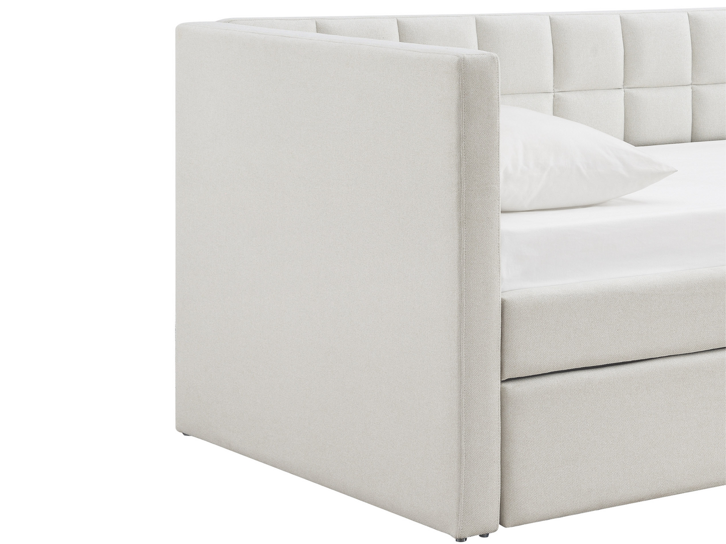 Aveline Upholstered Twin Daybed with Trundle - Ivory