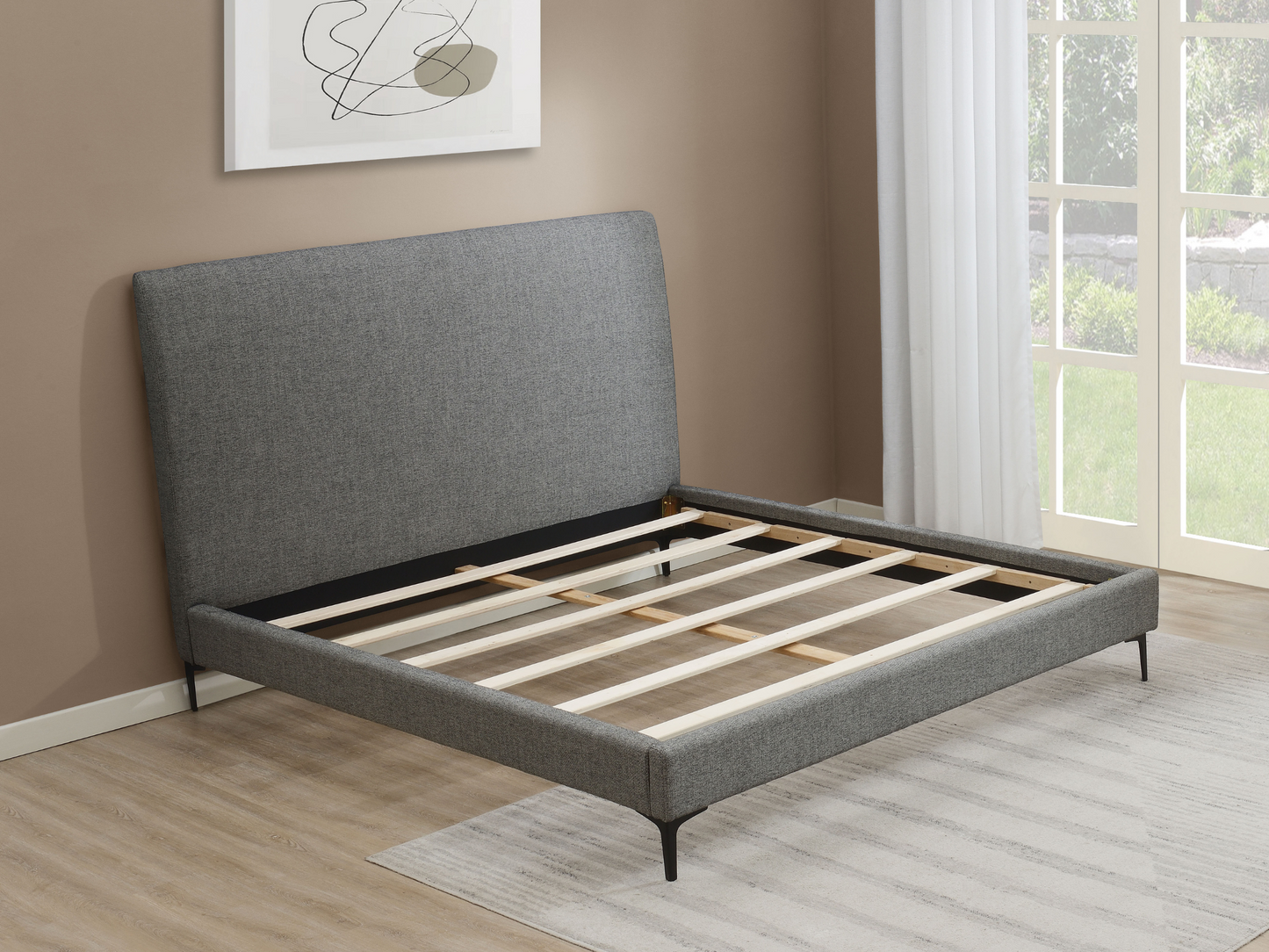 Evella Upholstered Bed - Gray - King