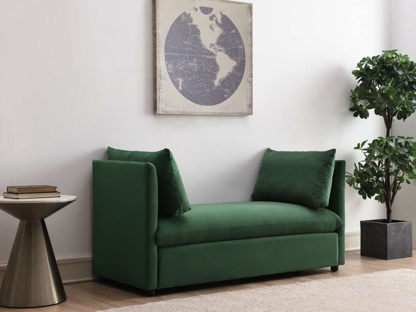 Becca 59" Upholstered Daybed - Green