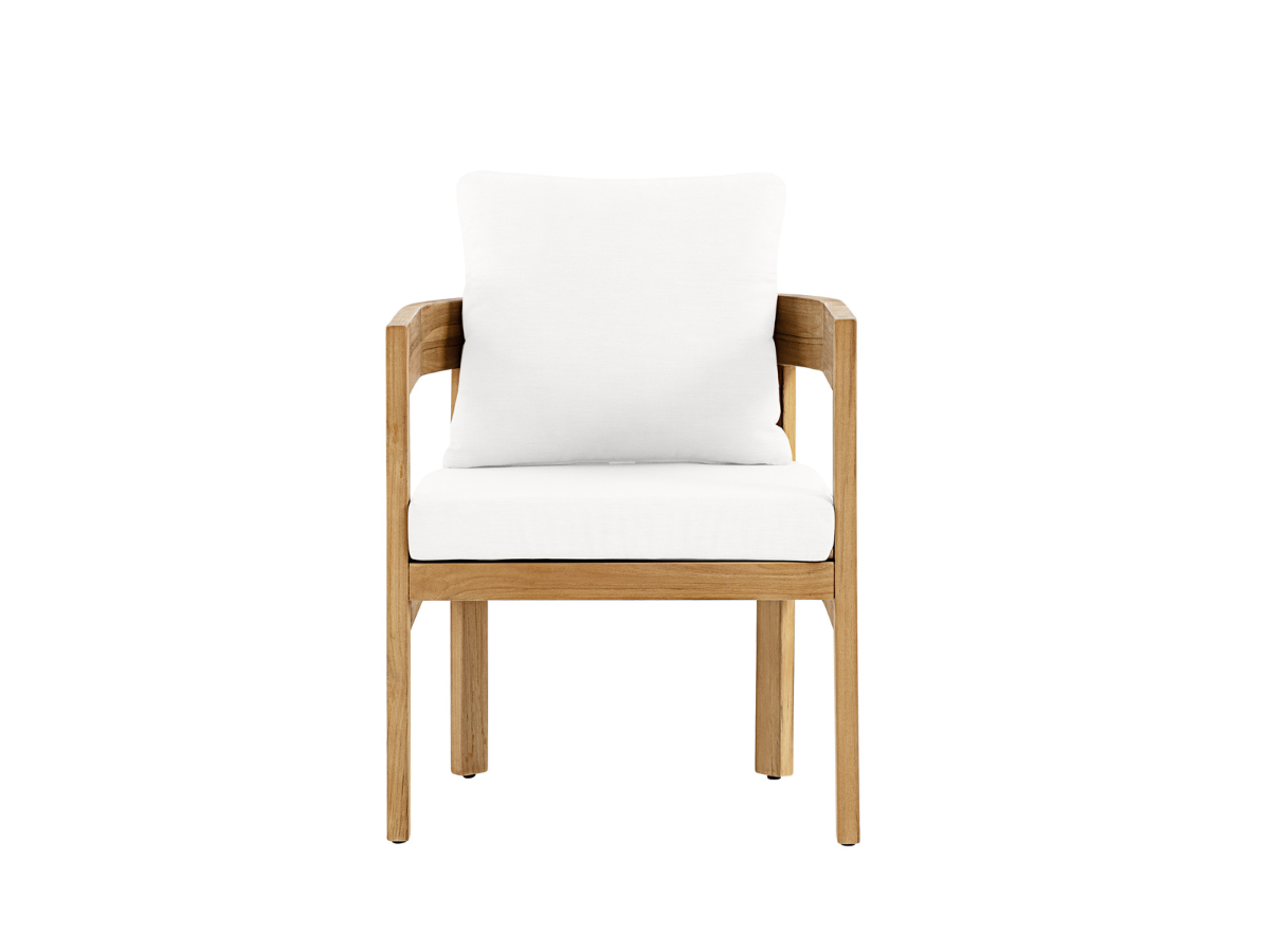 Santino® Outdoor 15-Piece Estate Collection - White Fabric with Teak Frame