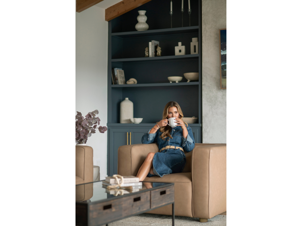 JoJo Fletcher Matteo Nubuck Leather Chair - Saddle