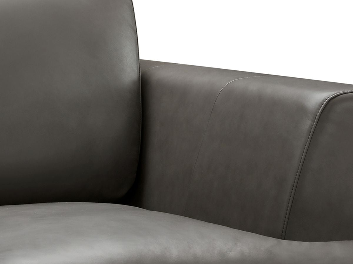 Lisbon Leather Armchair - Dark Gray