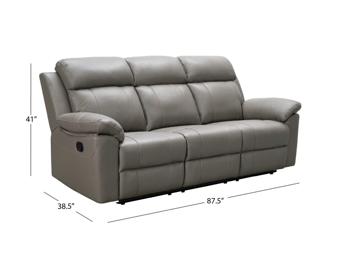 Braylen Top Grain Leather Reclining Sofa - Gray