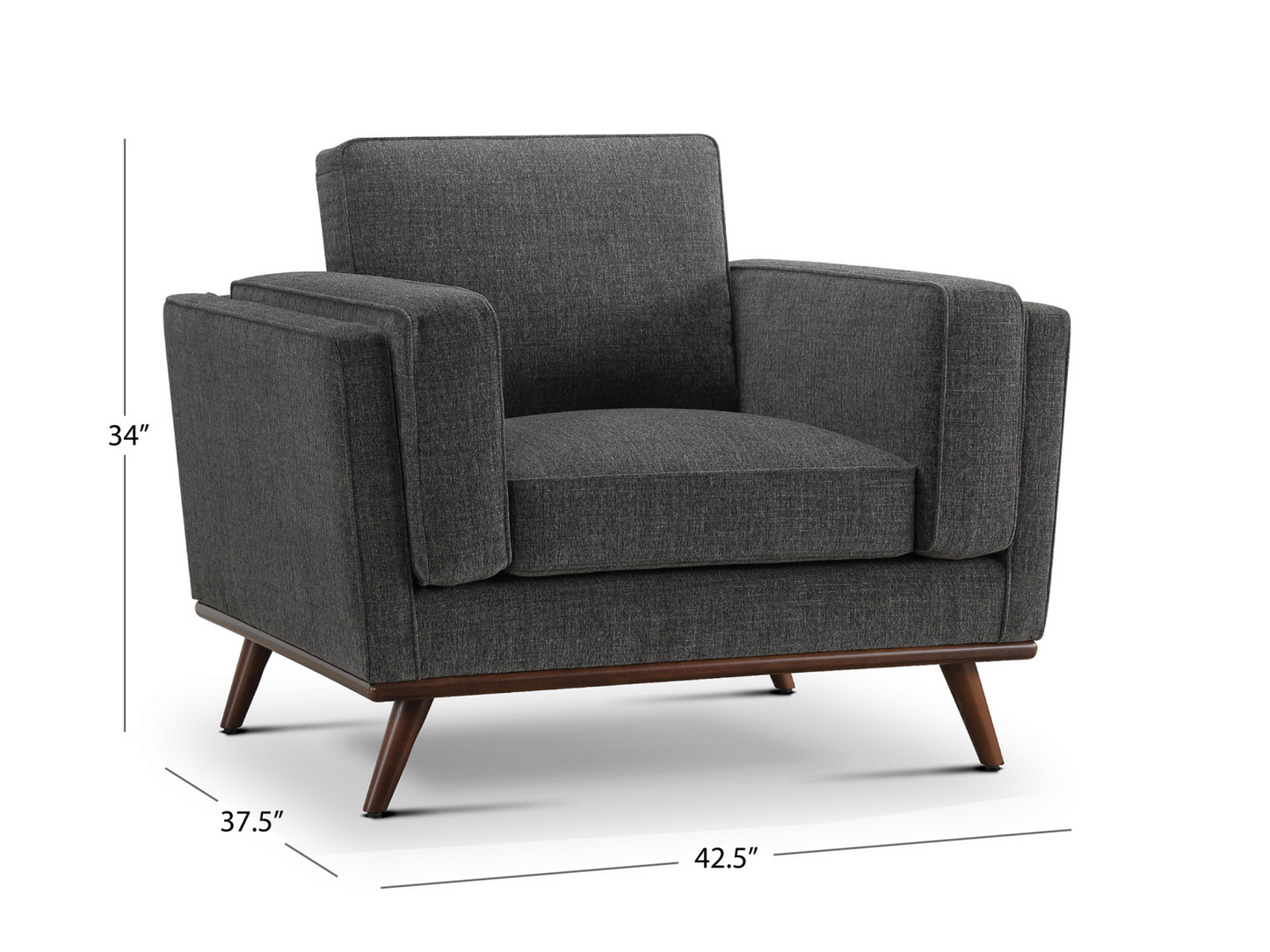 Taverly Fabric Chair - Charcoal