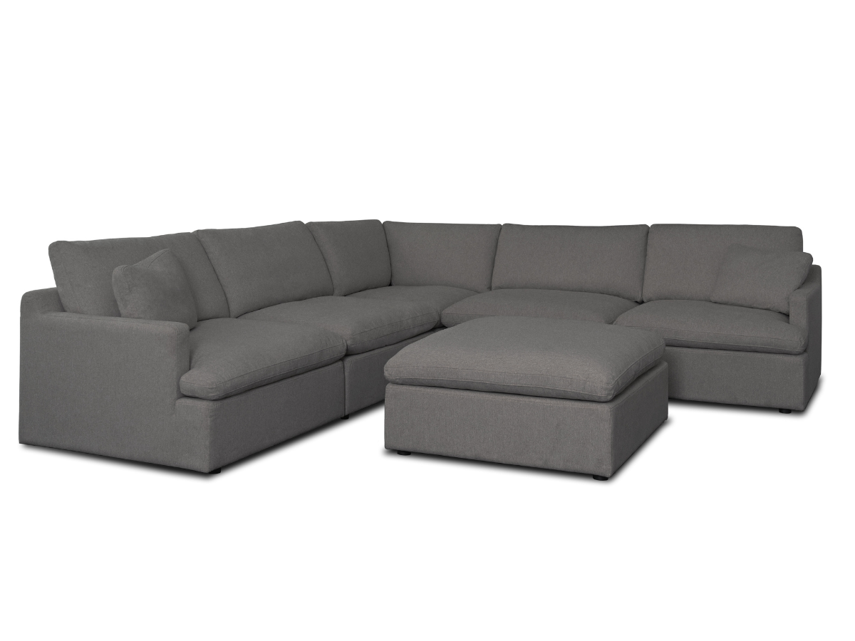 Capri Feather and Down 6-pc Modular Sectional - Gray