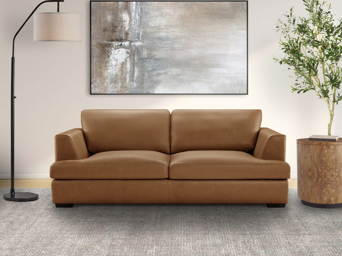 Lisbon Leather Sofa - Camel