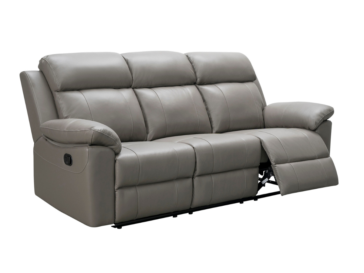 Braylen Top Grain Leather Reclining Sofa - Gray