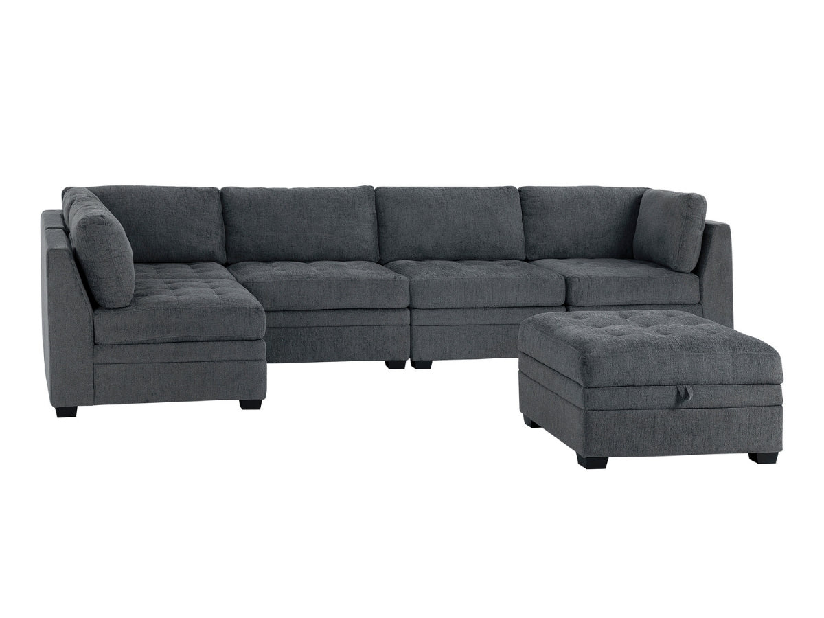 Nixon Fabric 6 Piece Modular Sectional Set - Gray