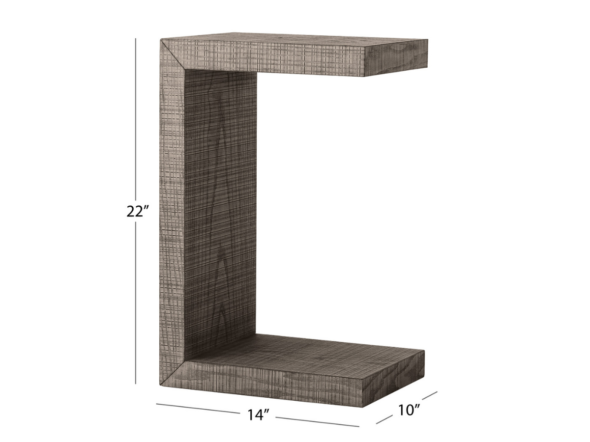 Bacara Modern Classic Wood Pull Up End Table - Gray