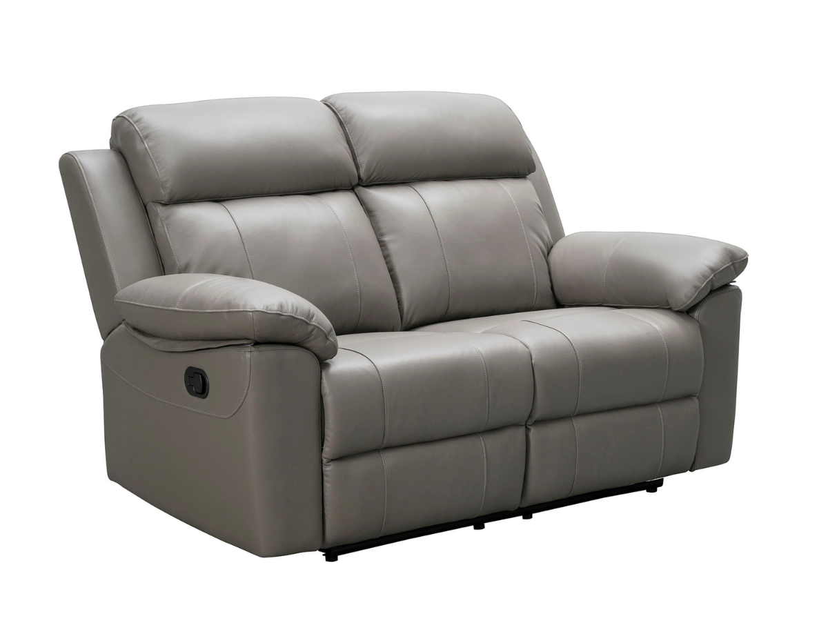 Braylen Top Grain Leather Reclining Loveseat - Gray