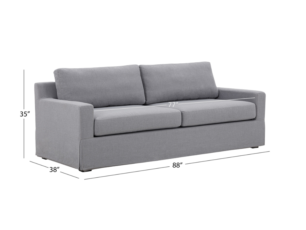 Rosalina Fabric Slipcover Sofa - Gray