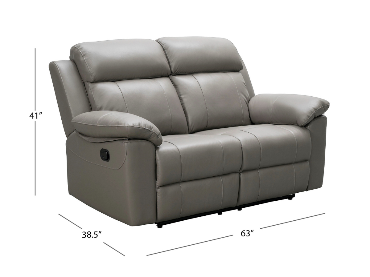 Braylen Top Grain Leather Reclining Loveseat - Gray