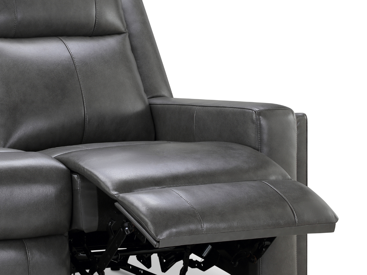 Rhodes Top-Grain Leather Manual Reclining Sofa - Gray