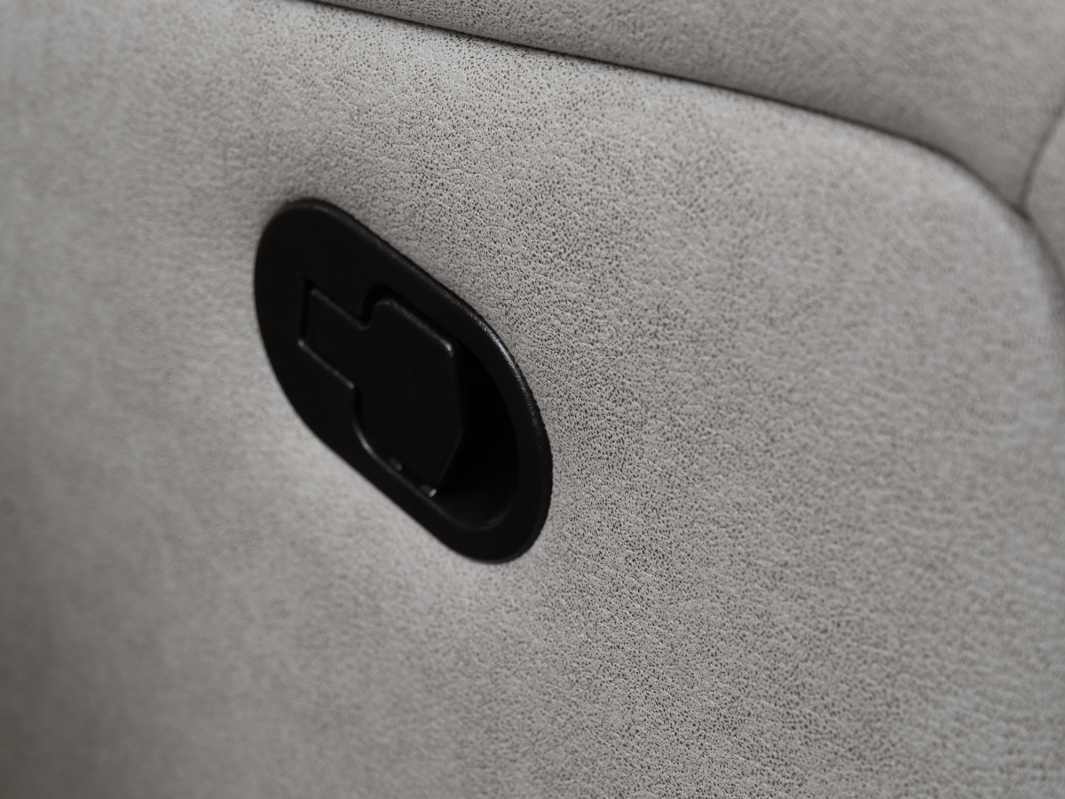 Margaret Fabric Manual Reclining Sofa with Console - Charcoal