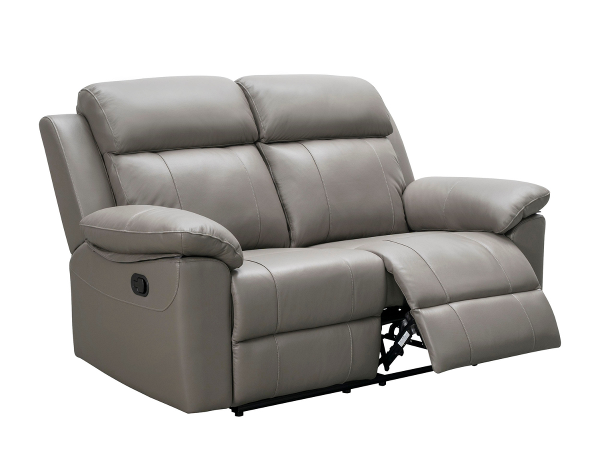 Braylen Top Grain Leather Reclining Loveseat - Gray