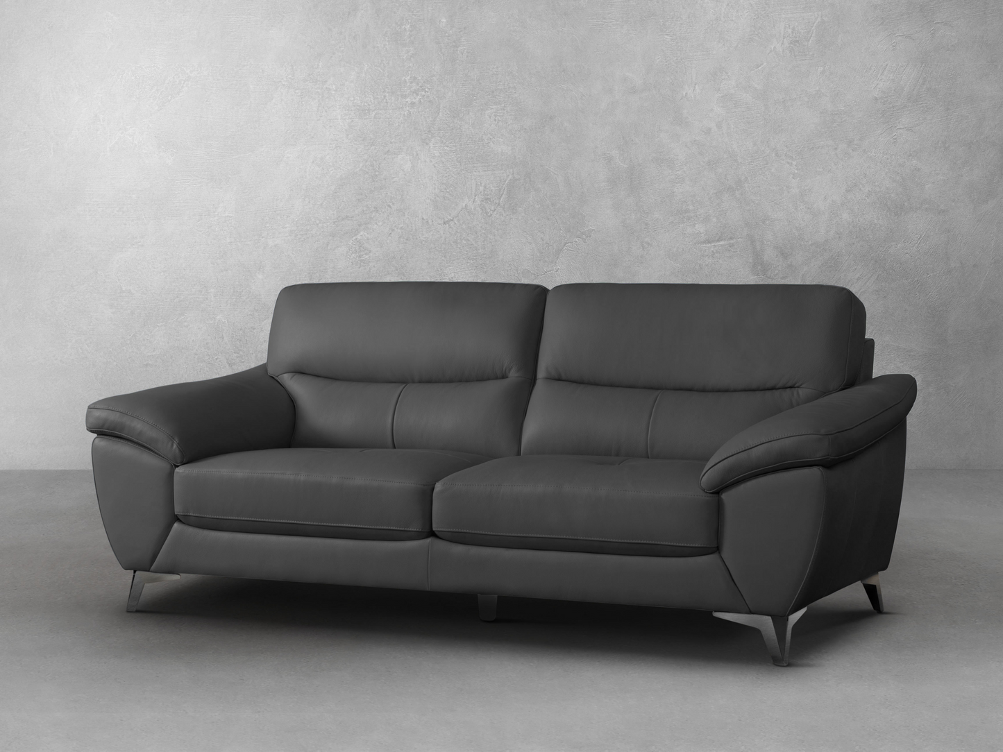 Cadence Top Grain Leather Sofa - Dark Gray