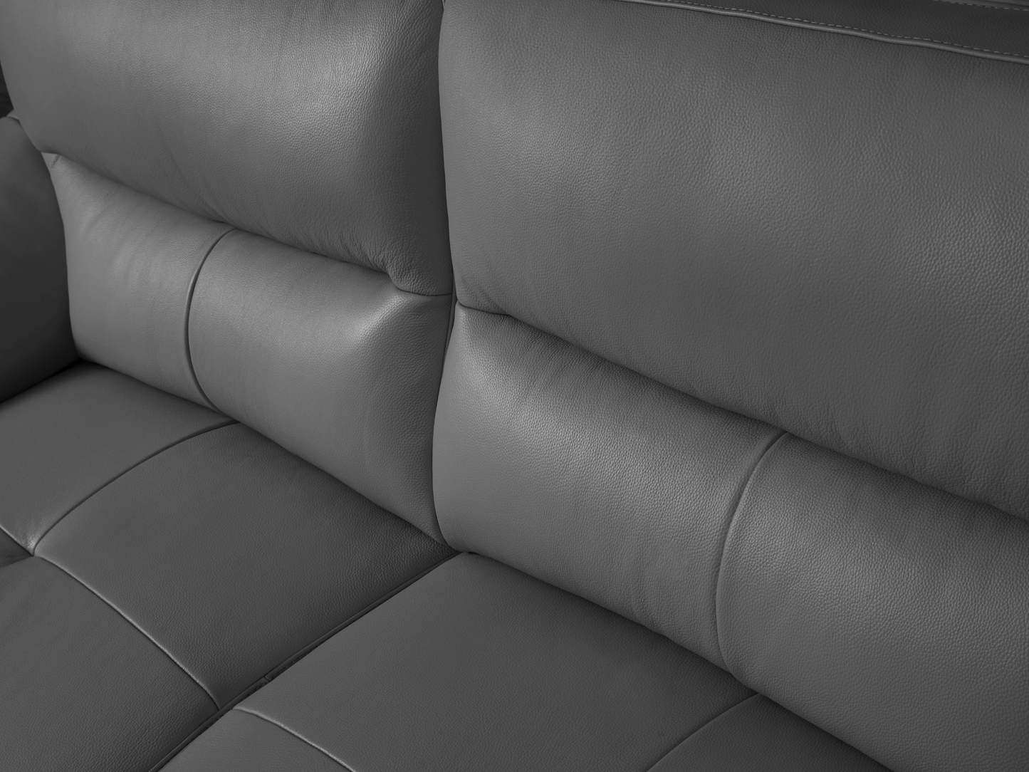 Cadence Top Grain Leather Sofa - Dark Gray