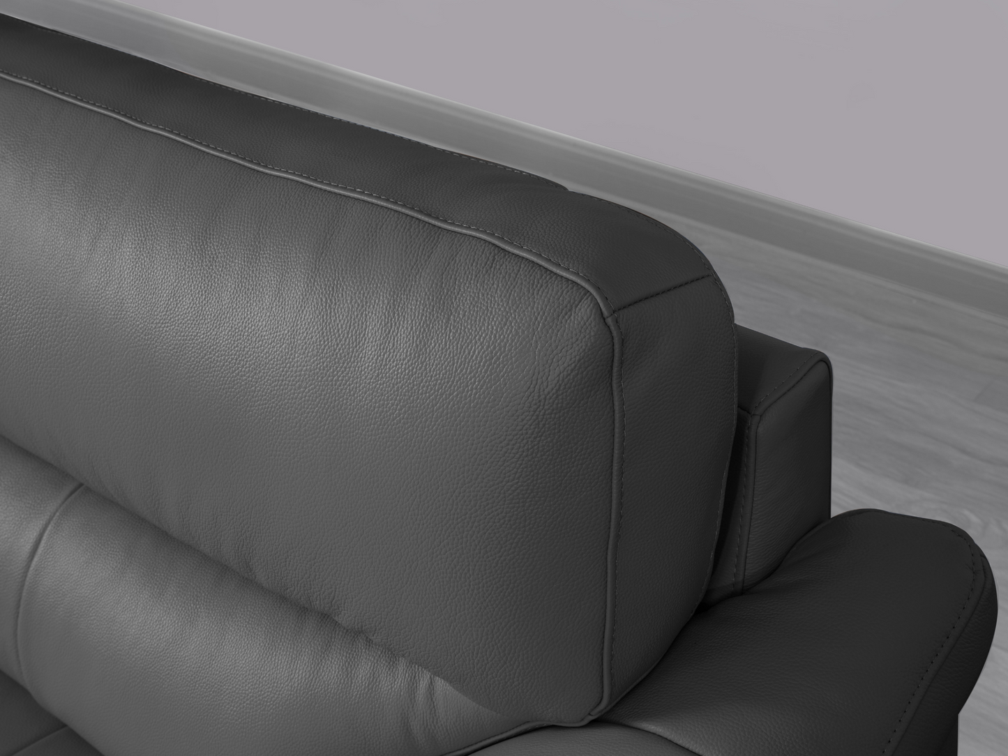 Cadence Top Grain Leather Chair - Dark Gray