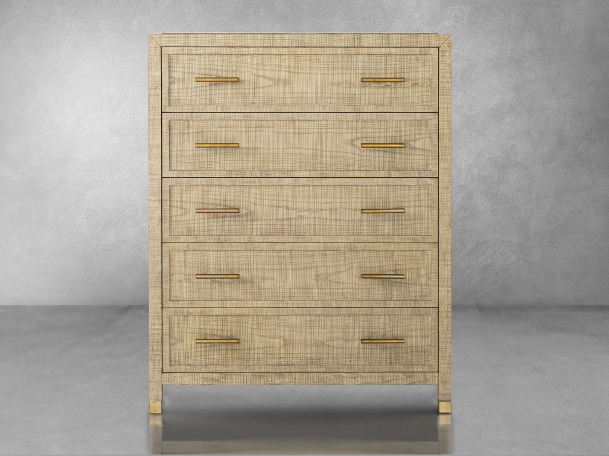 Bacara Modern Classic Wood Brushed 5-Drawer Chest 42' - Natural