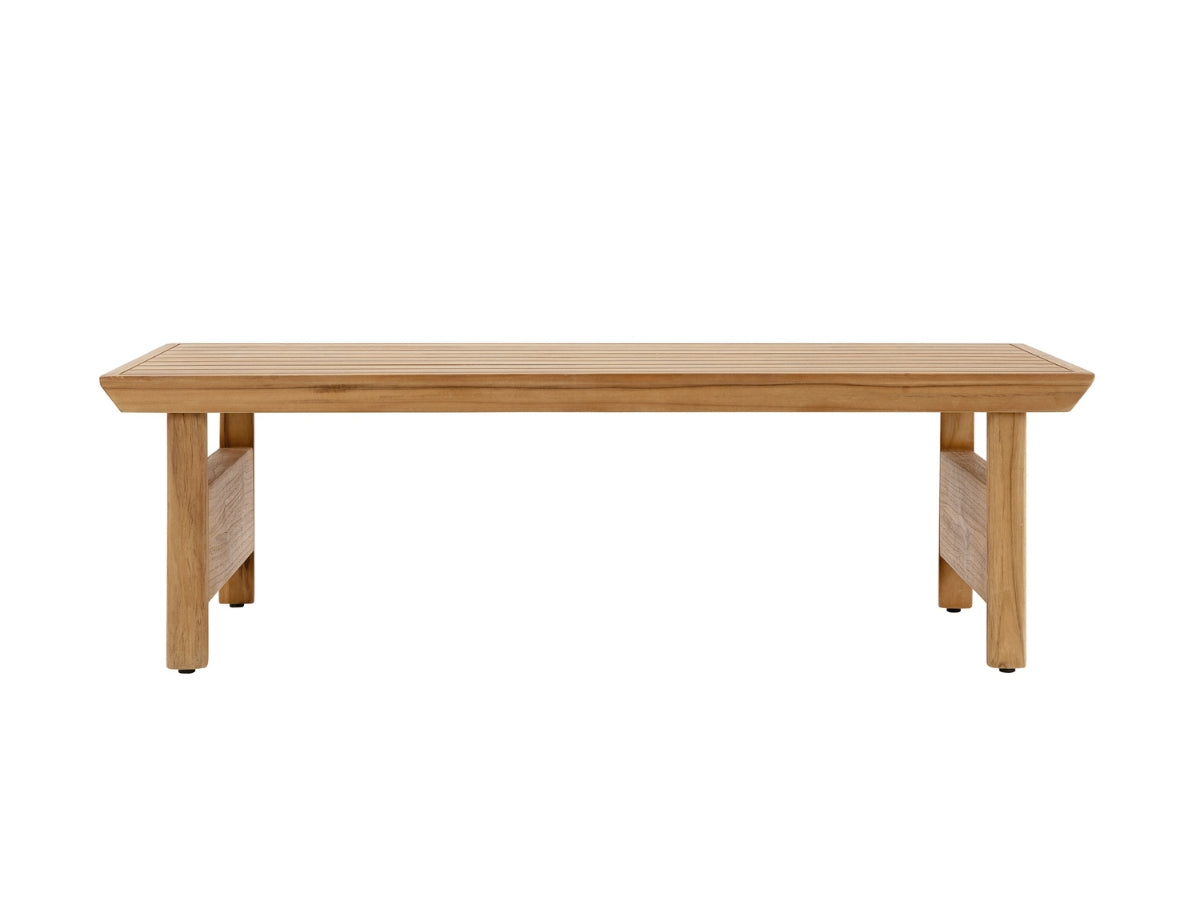 Santino® Outdoor Sofa & Coffee Table Collection - Gray Fabric with Teak Frame