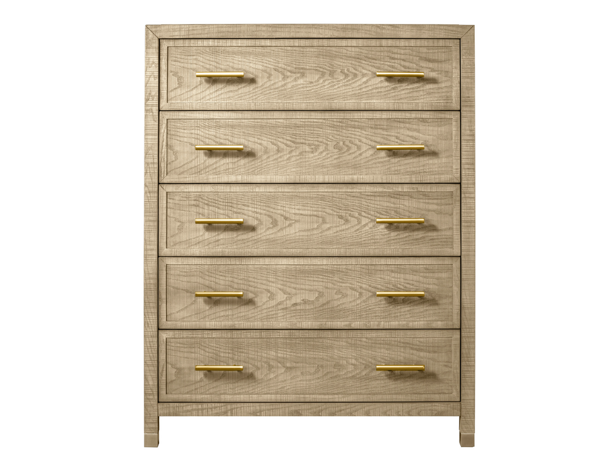 Bacara Modern Classic Wood Brushed 5-Drawer Chest 42' - Natural