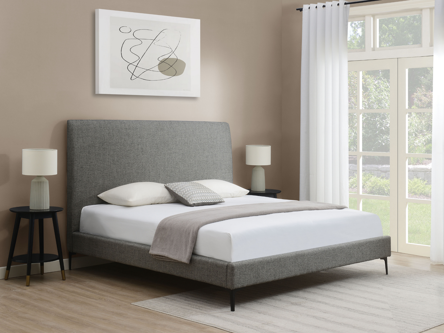 Evella Upholstered Bed - Gray - King