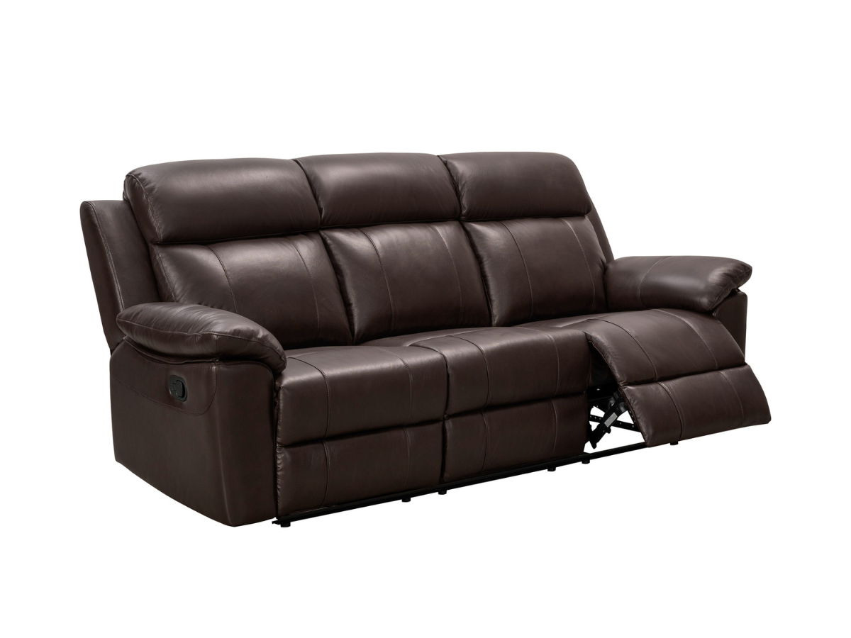 Braylen Top Grain Leather Reclining Sofa - Brown