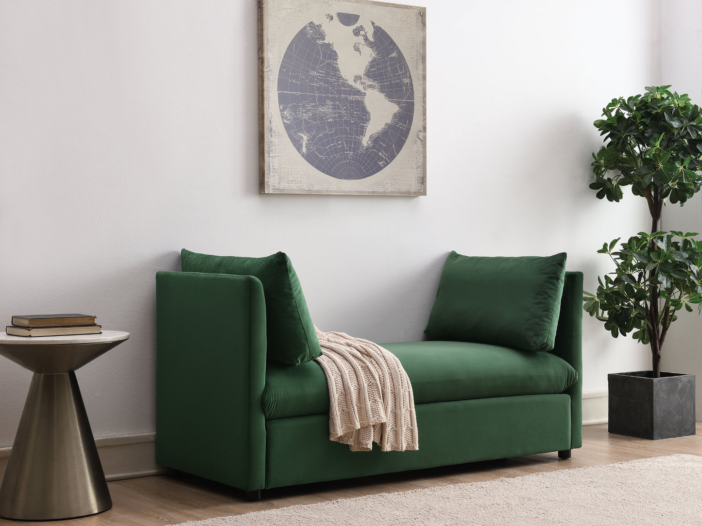 Becca 59" Upholstered Daybed - Green