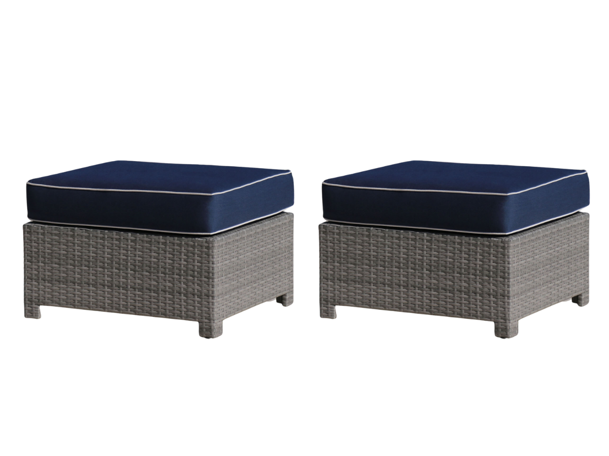 Monaco Ottoman (2-pack) - Blue