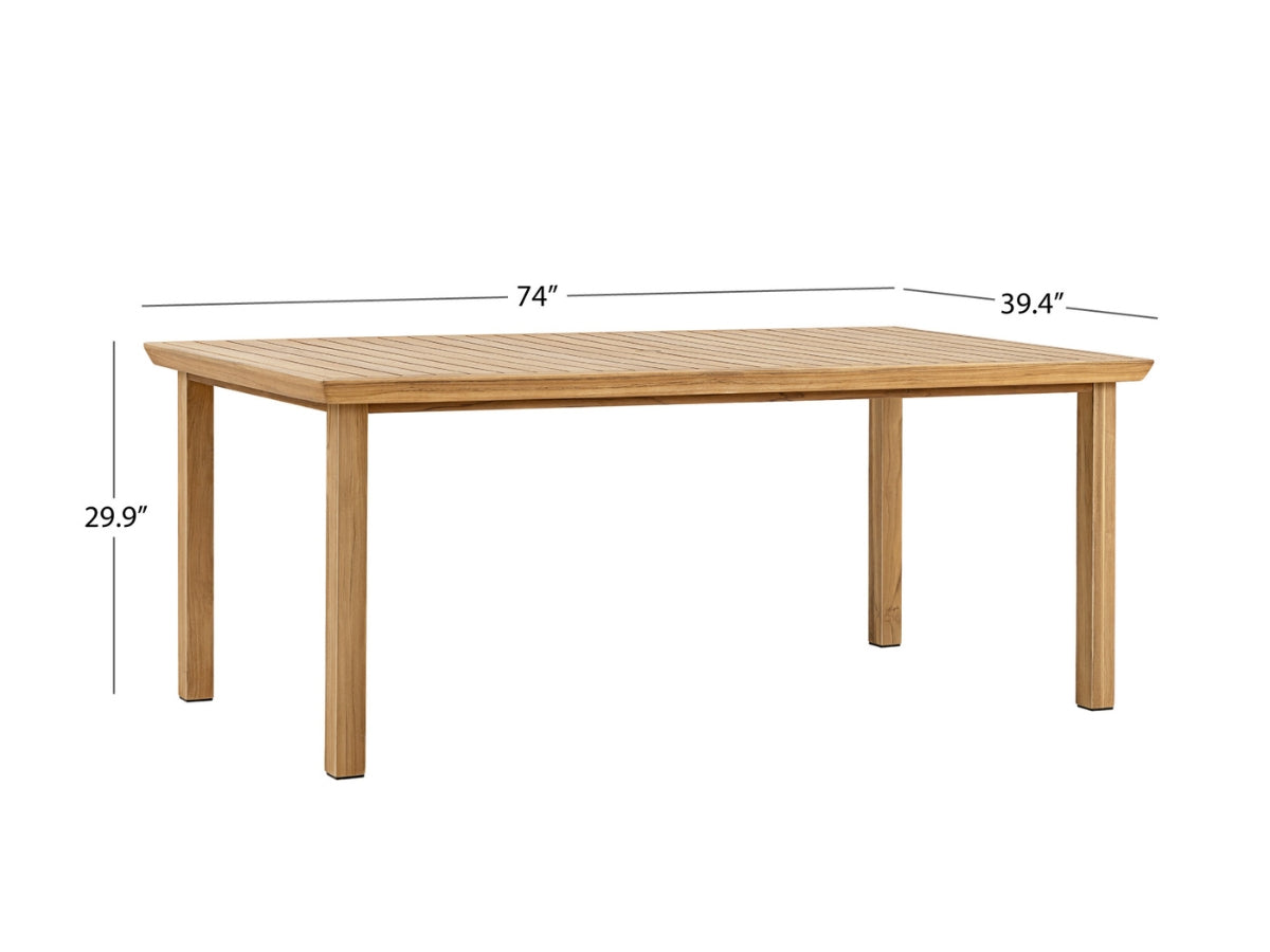 Santino® Outdoor 15-Piece Estate Collection - White Fabric with Teak Frame