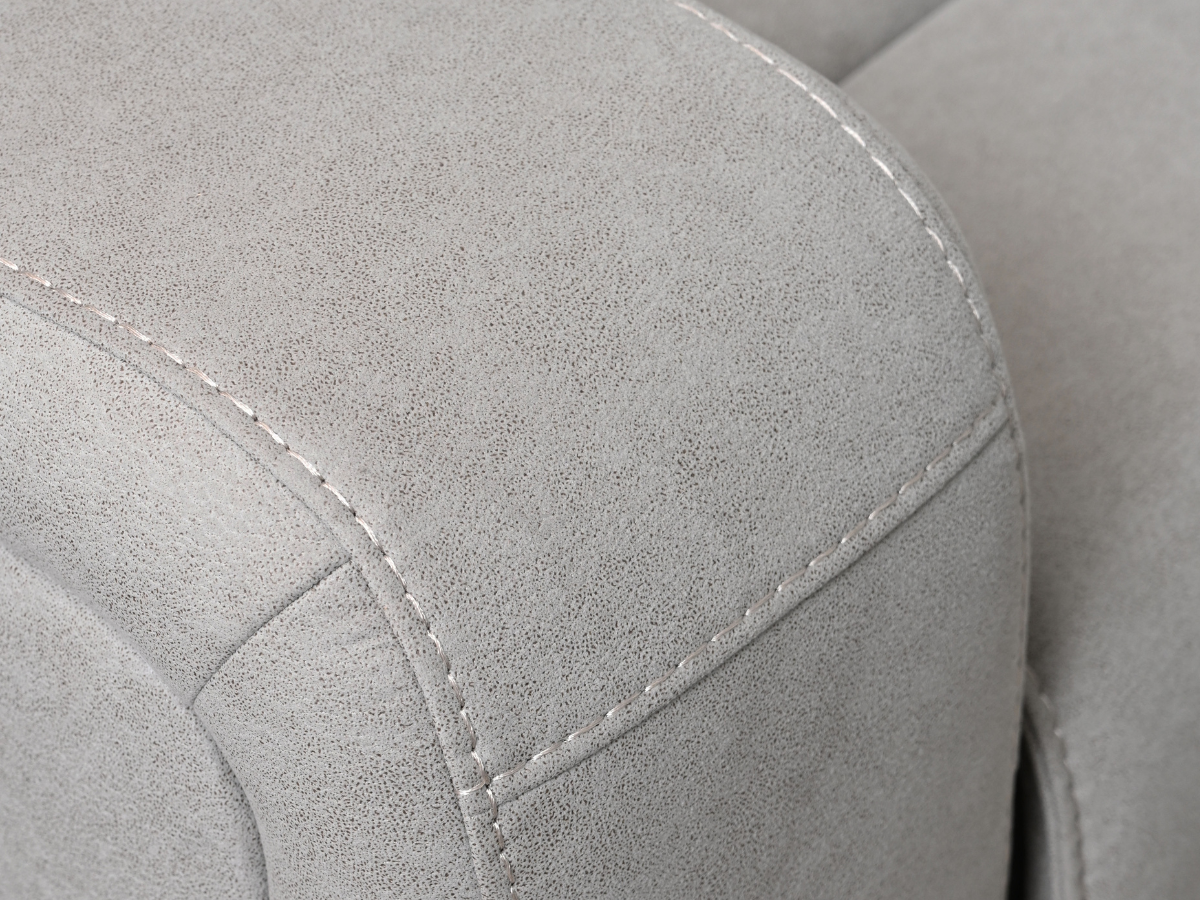 Margaret Fabric Manual Reclining Sofa with Console - Gray