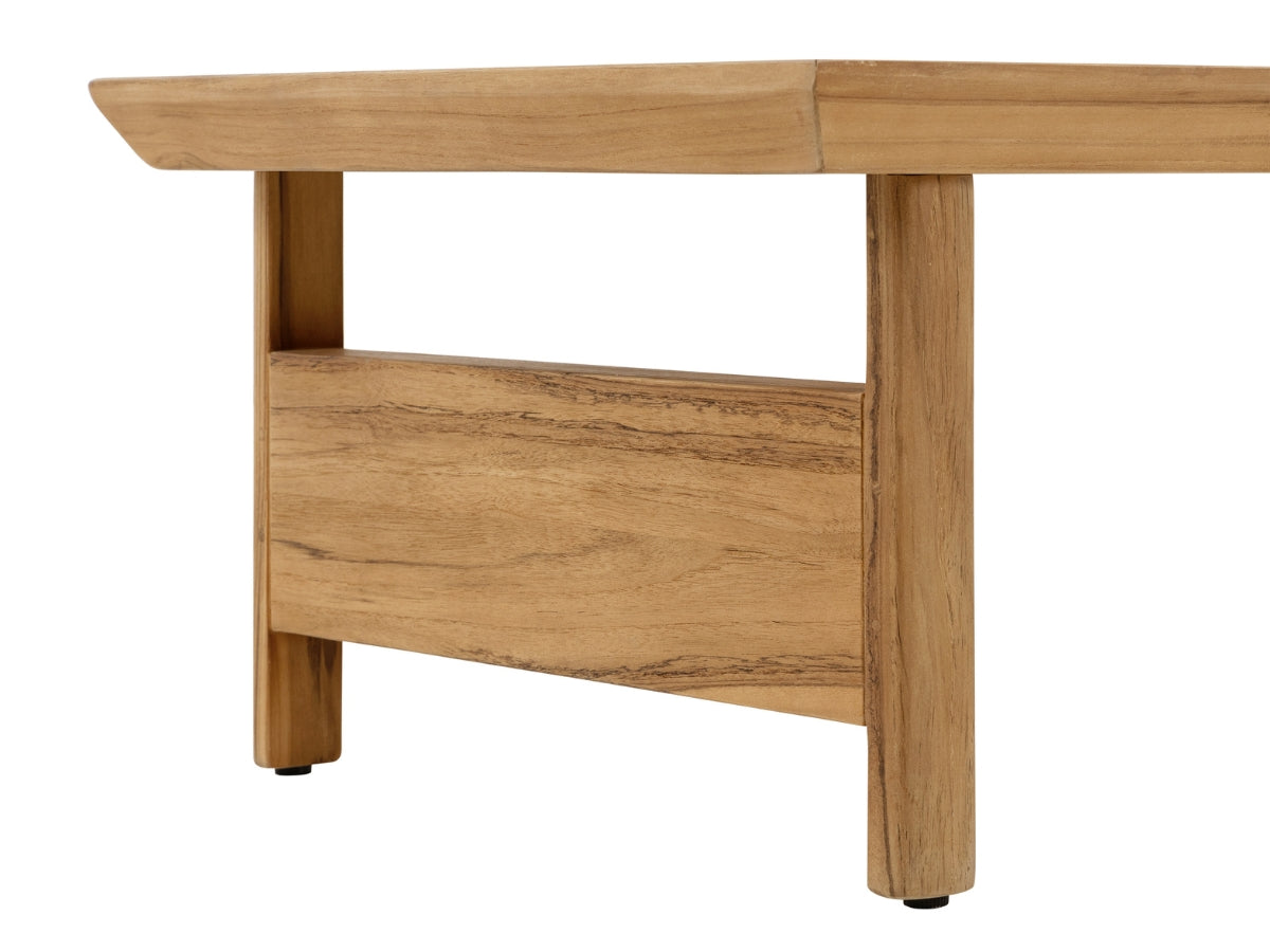 Santino® Outdoor Sofa & Coffee Table Collection - Gray Fabric with Teak Frame