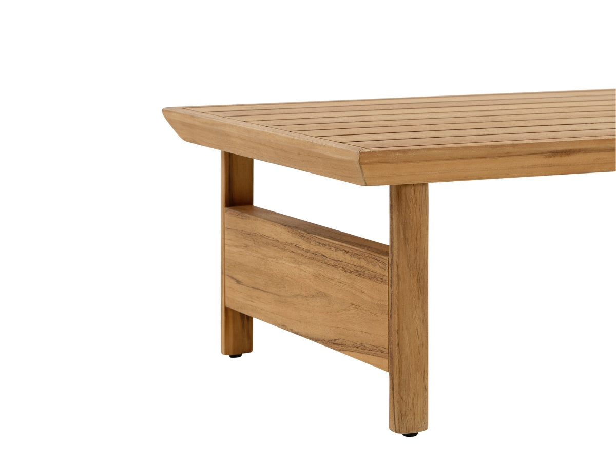 Santino® Outdoor Sofa & Coffee Table Collection - Gray Fabric with Teak Frame