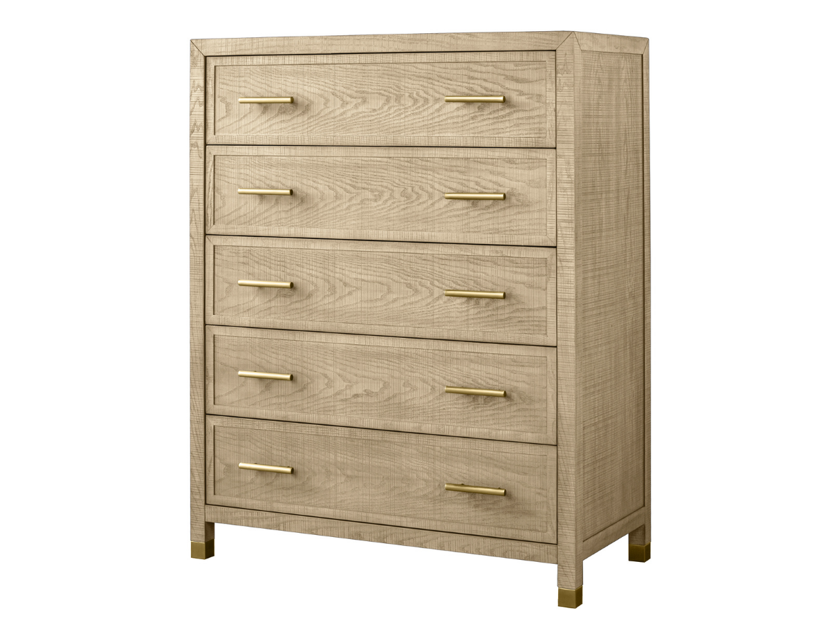 Bacara Modern Classic Wood Brushed 5-Drawer Chest 42' - Natural