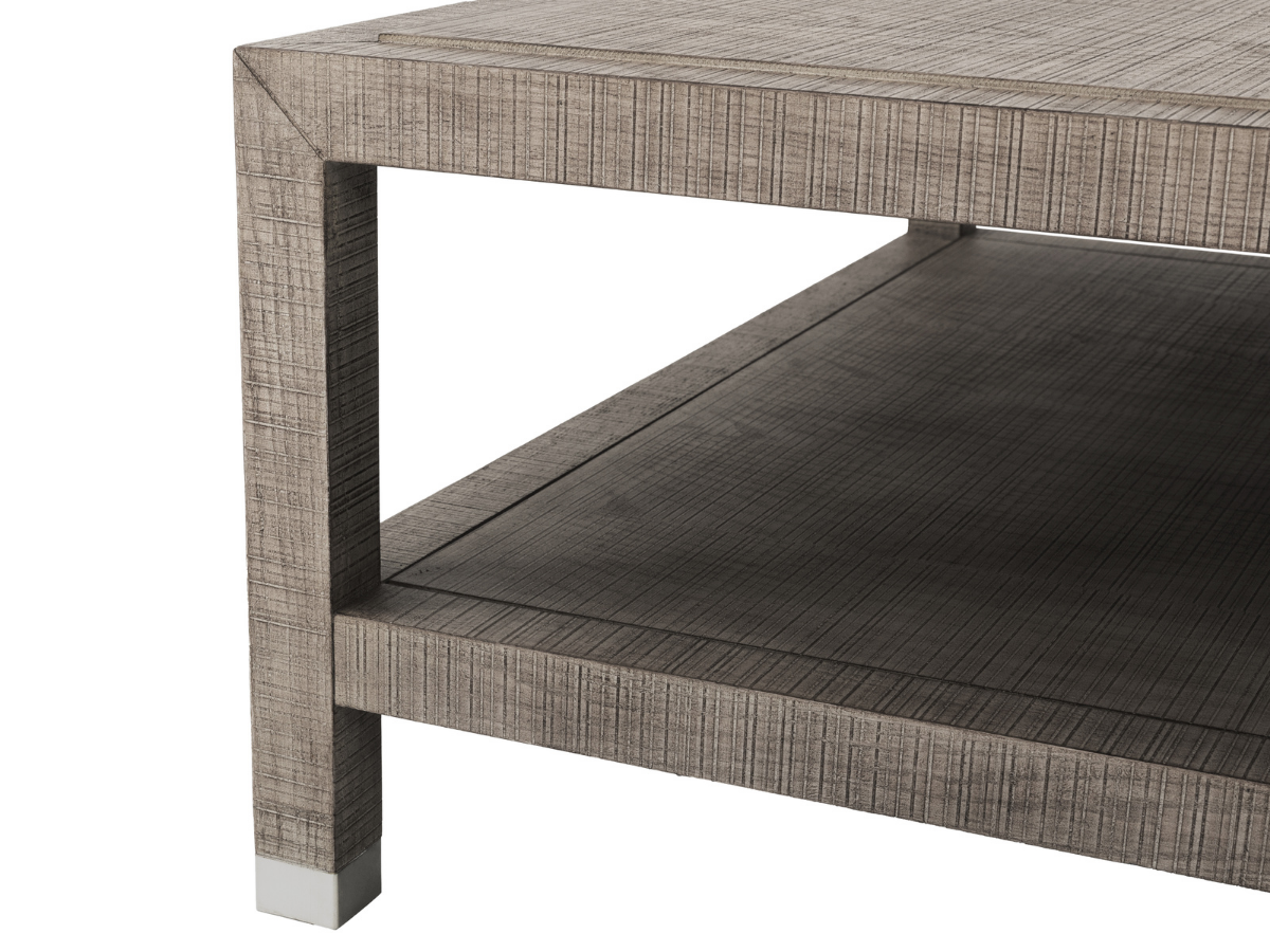 Bacara Modern Classic Wood Brushed Coffee Table 60' - Gray