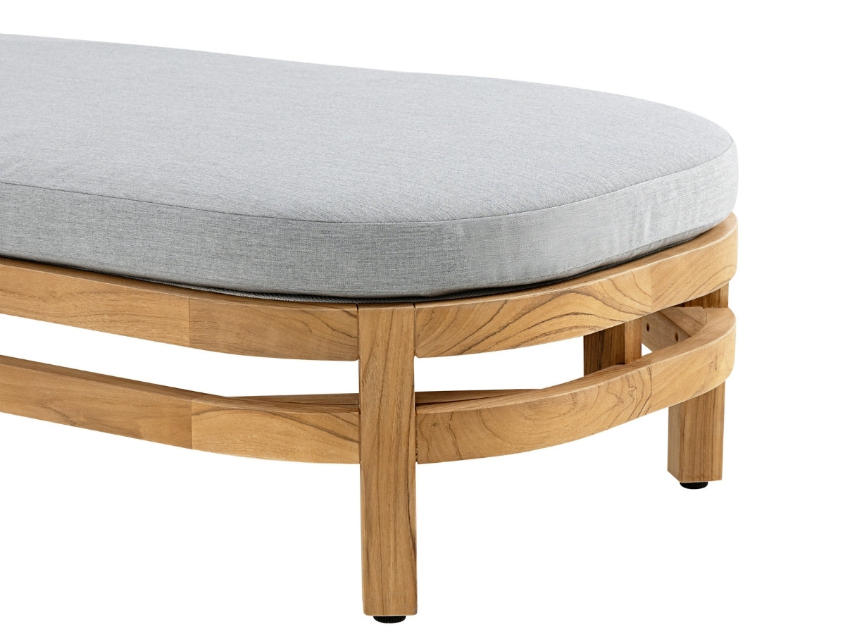 Santino® Outdoor Chaise Lounger - Gray Fabric with Teak Frame
