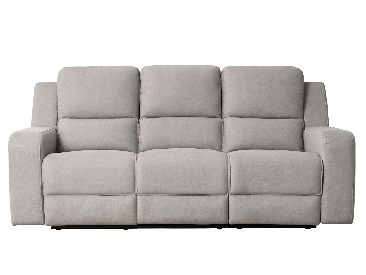 Margaret Fabric Manual Reclining Sofa with Console - Gray