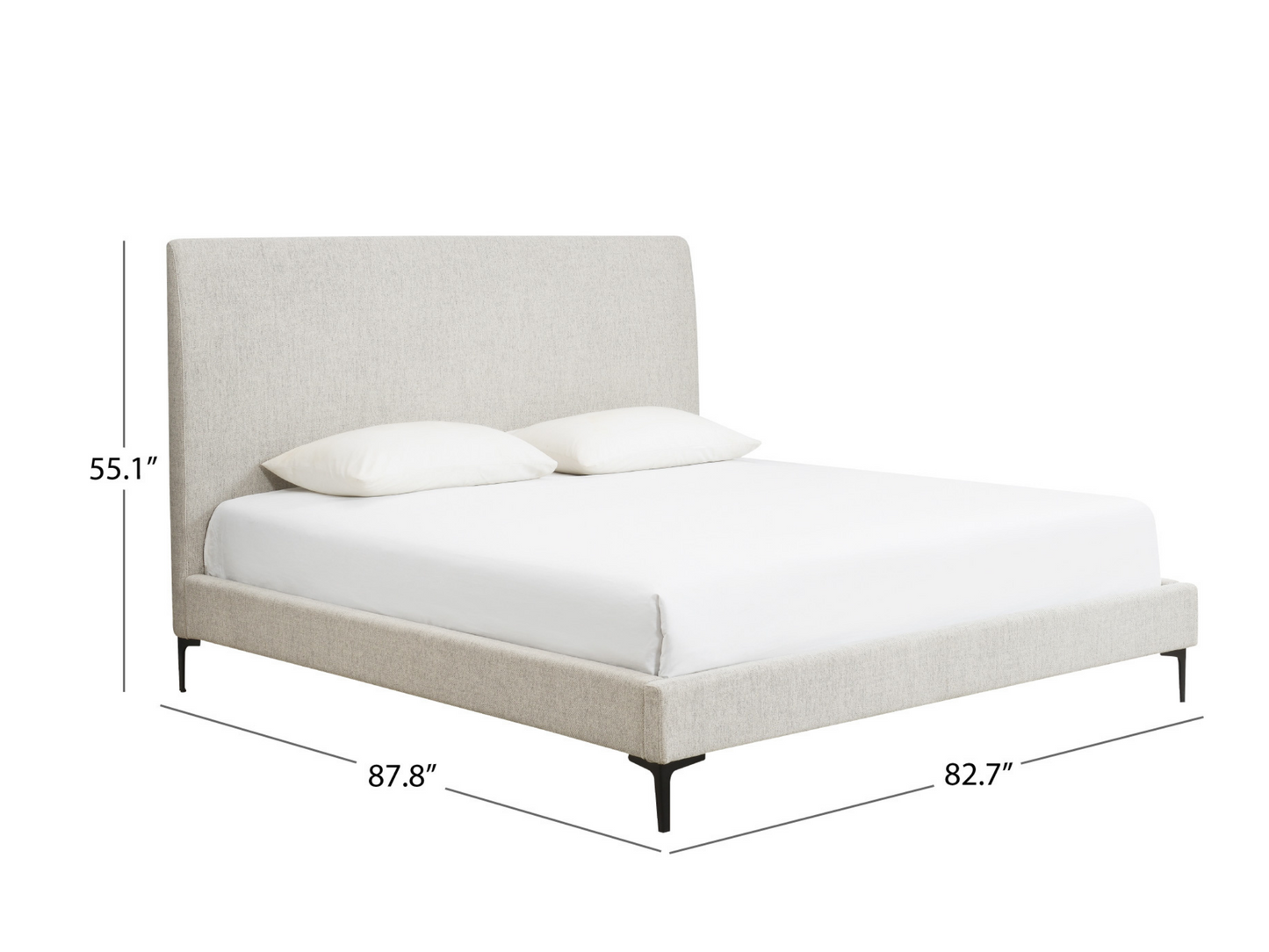 Evella Upholstered Bed - Cream - King