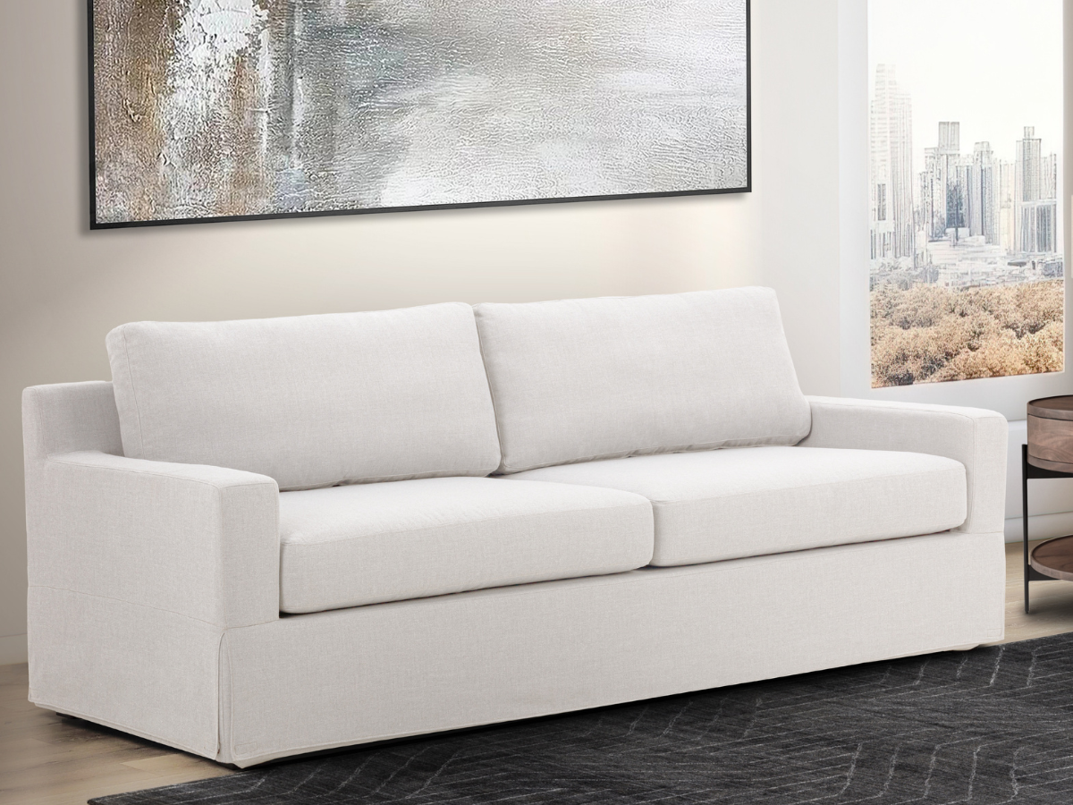 Rosalina Fabric Slipcover Sofa - Ivory