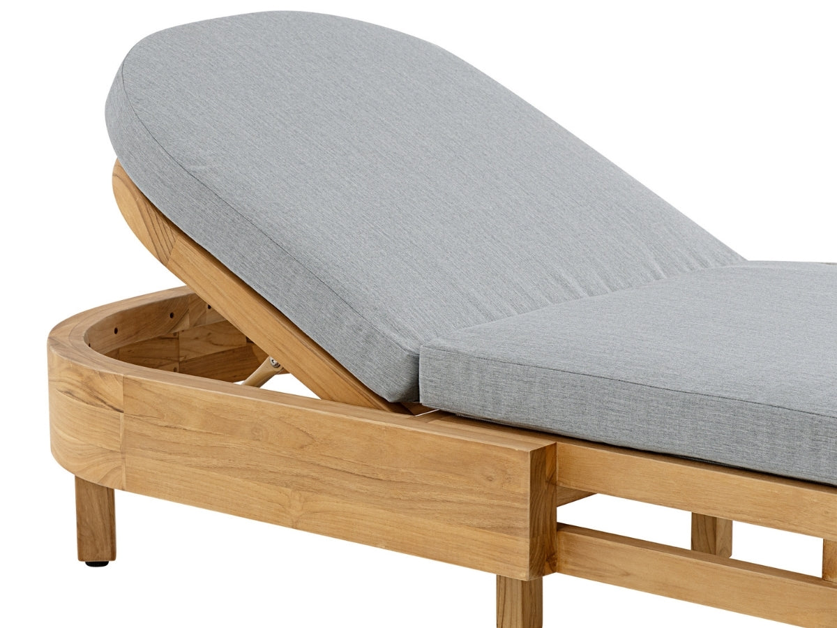 Santino® Outdoor Chaise Lounger - Gray Fabric with Teak Frame