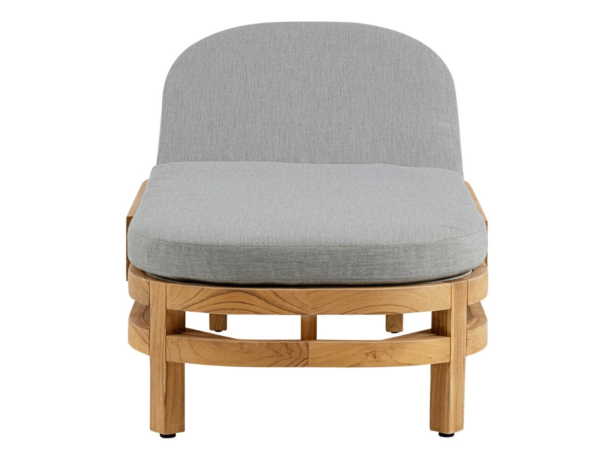 Santino® Outdoor Chaise Lounger - Gray Fabric with Teak Frame