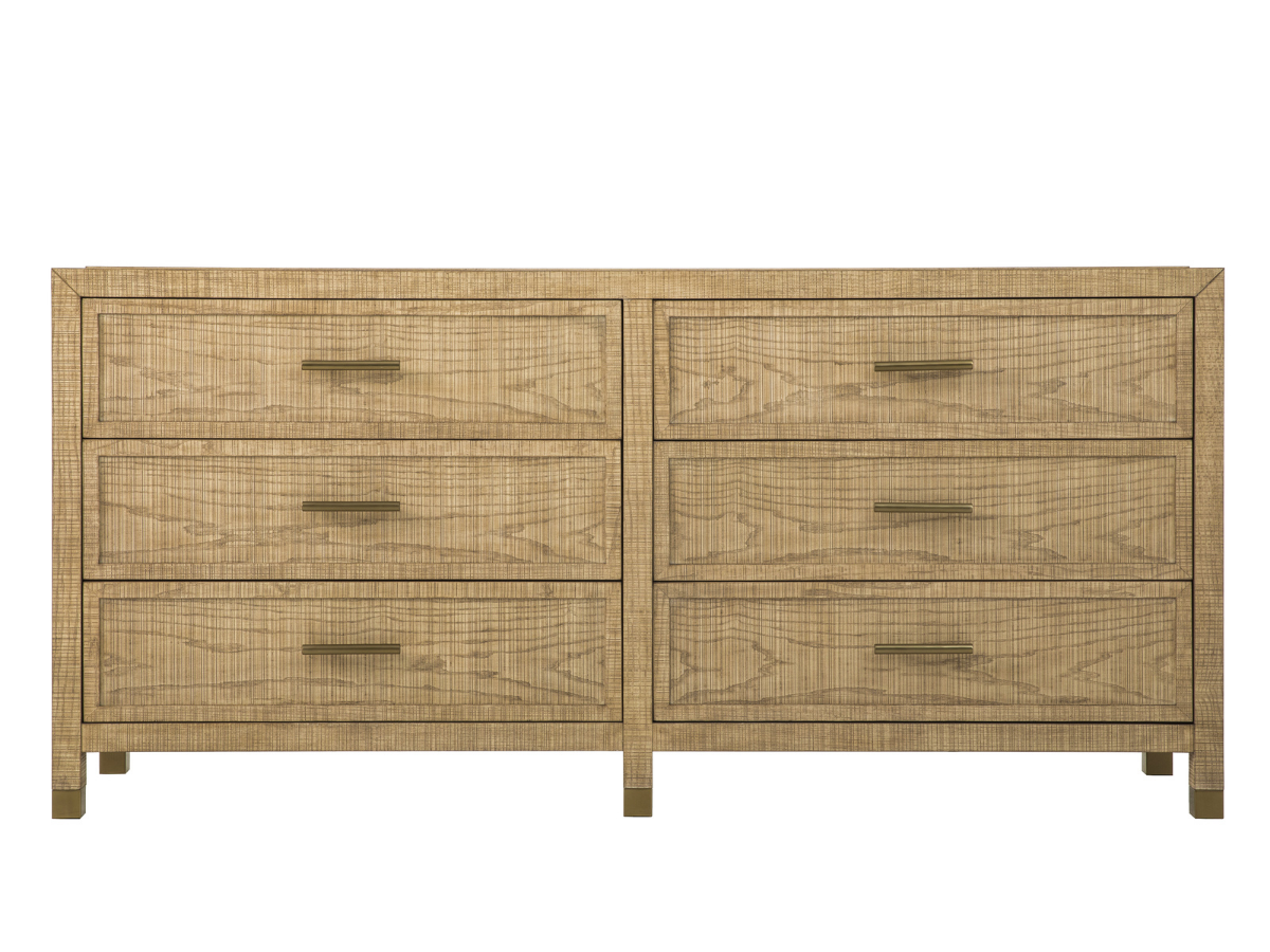 Bacara Modern Classic Wood Brushed 6-Drawer Dresser 72' - Natural
