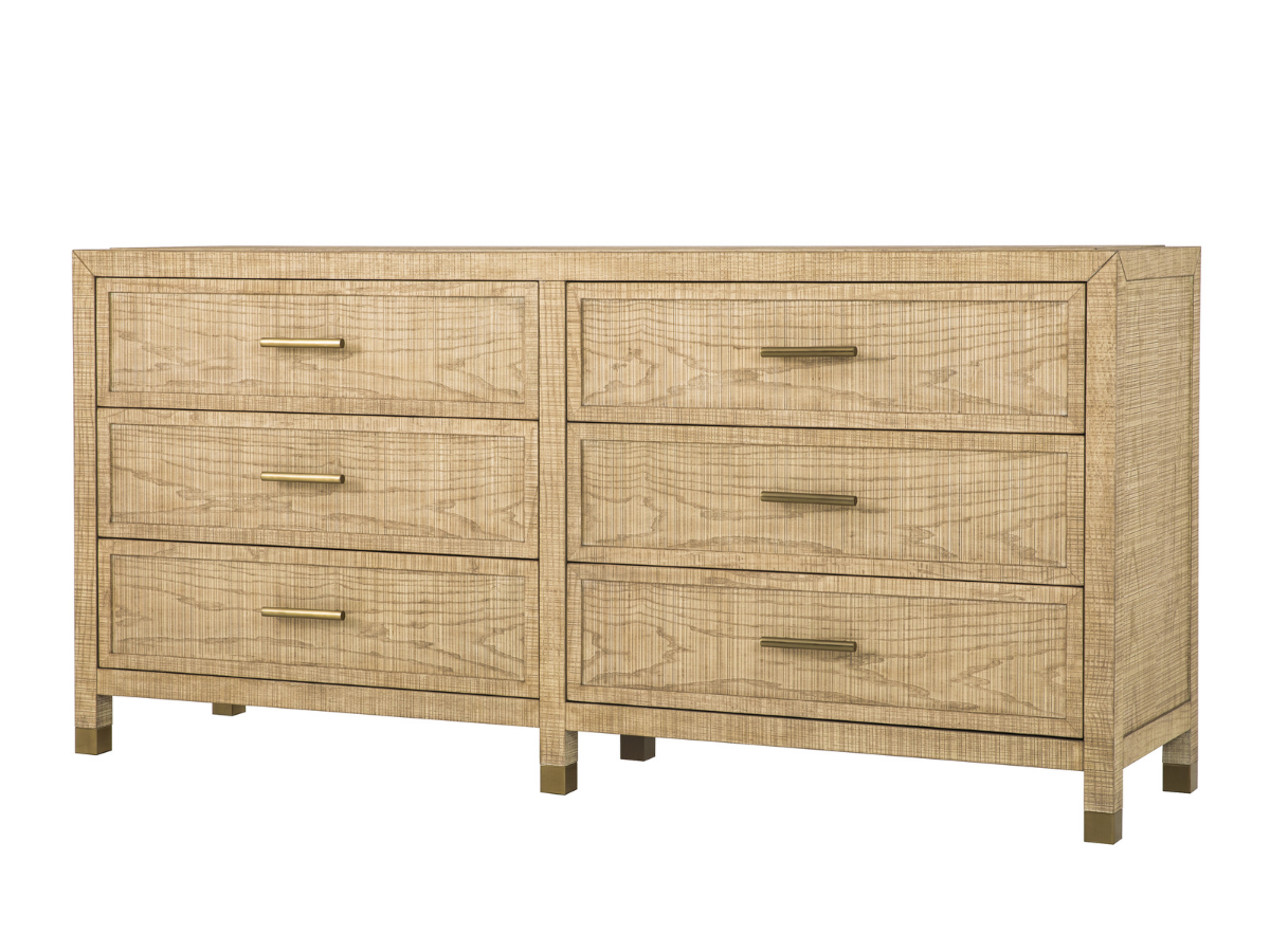 Bacara Modern Classic Wood Brushed 6-Drawer Dresser 72' - Natural