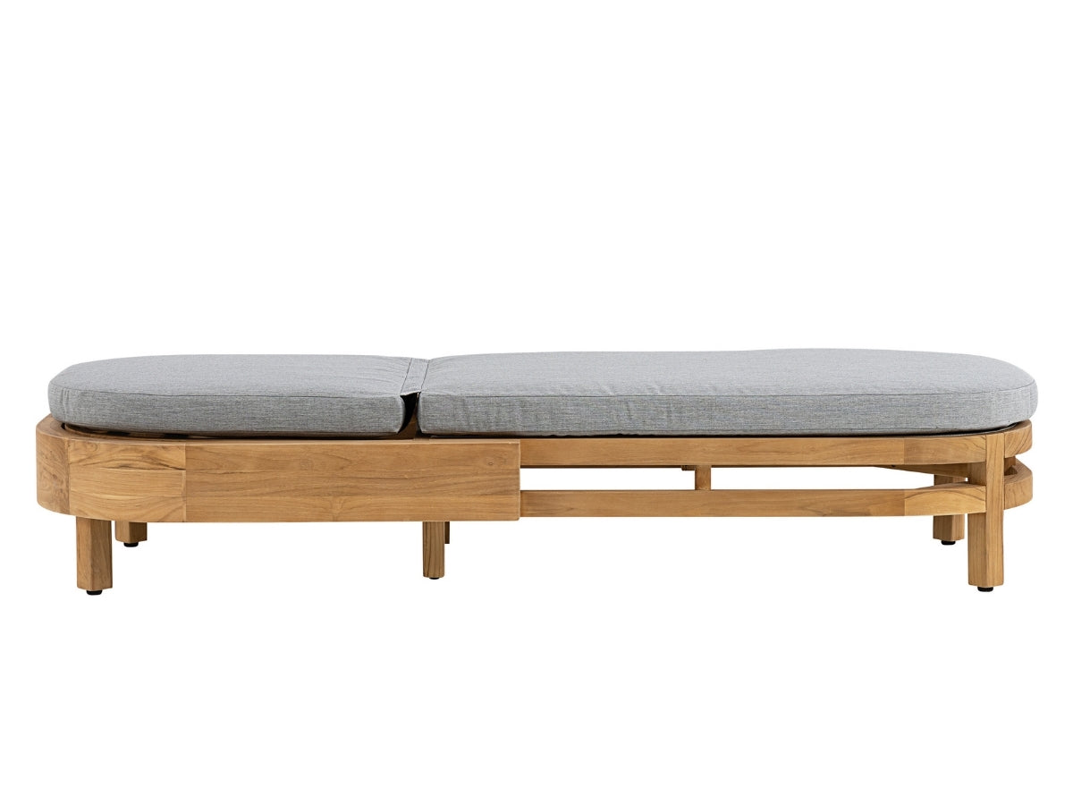 Santino® Outdoor Chaise Lounger - Gray Fabric with Teak Frame