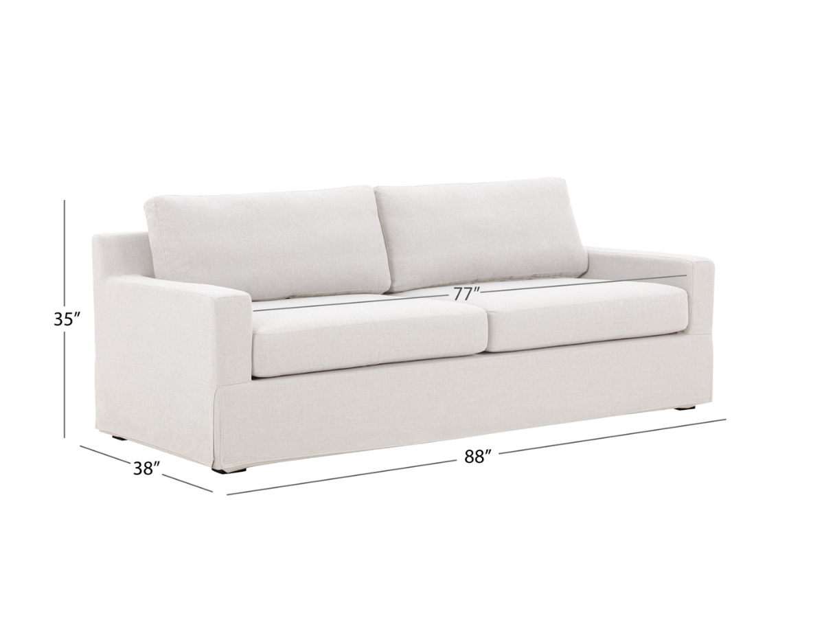 Rosalina Fabric Slipcover Sofa - Ivory